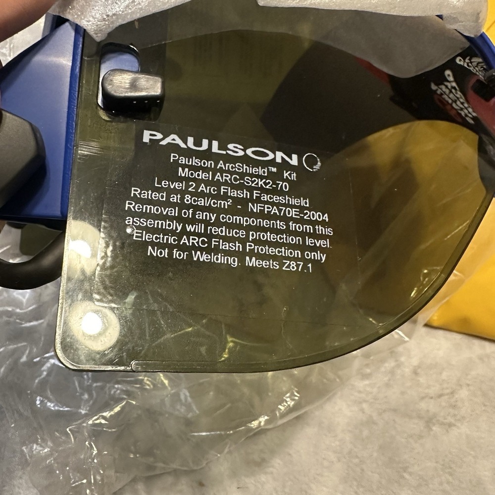 CIP Flash Protection Kit w/ Paulson Electric Arc Safety Face‎ Shield & Hard Hat - Picture 8 of 16
